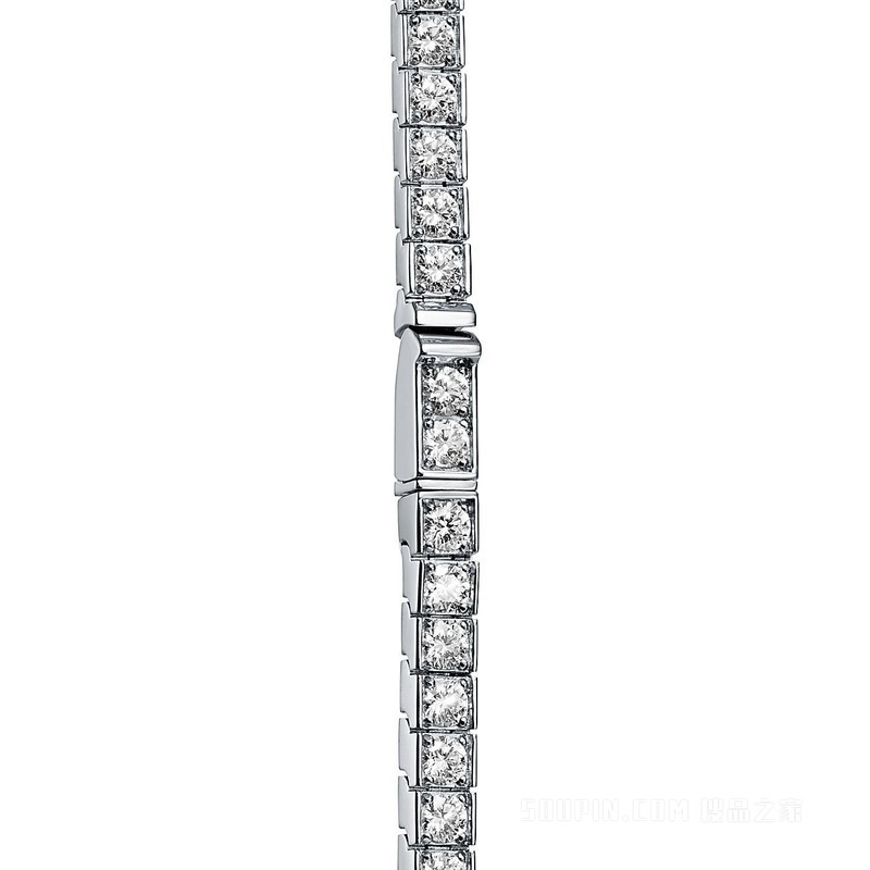 Tiffany Edge 系列铂金与 18K 黄金镶钻环绕式项链
