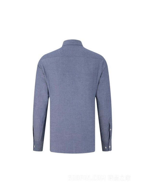 23新款早春男装纯棉商务休闲绣标尖角扣翻领长袖衬衫29143