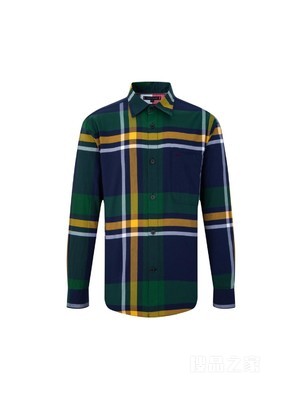 23新款早春男装纯棉休闲拼色翻领透气长袖衬衫MW0MW29195