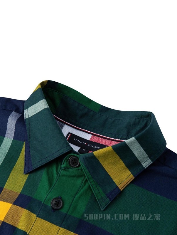 23新款早春男装纯棉休闲拼色翻领透气长袖衬衫MW0MW29195