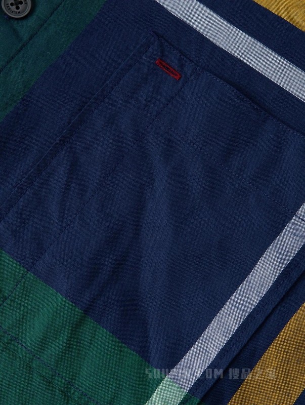 23新款早春男装纯棉休闲拼色翻领透气长袖衬衫MW0MW29195