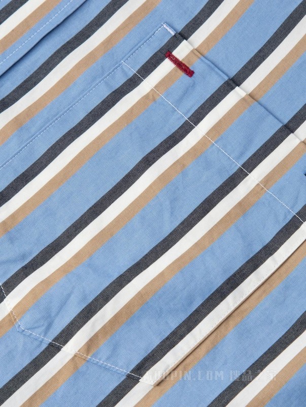 23新款早春男装纯棉时尚休闲条纹尖角扣长袖衬衫MW0MW29111