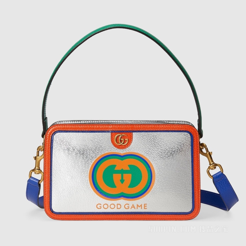 Gucci Game特别系列肩背包 银色皮革