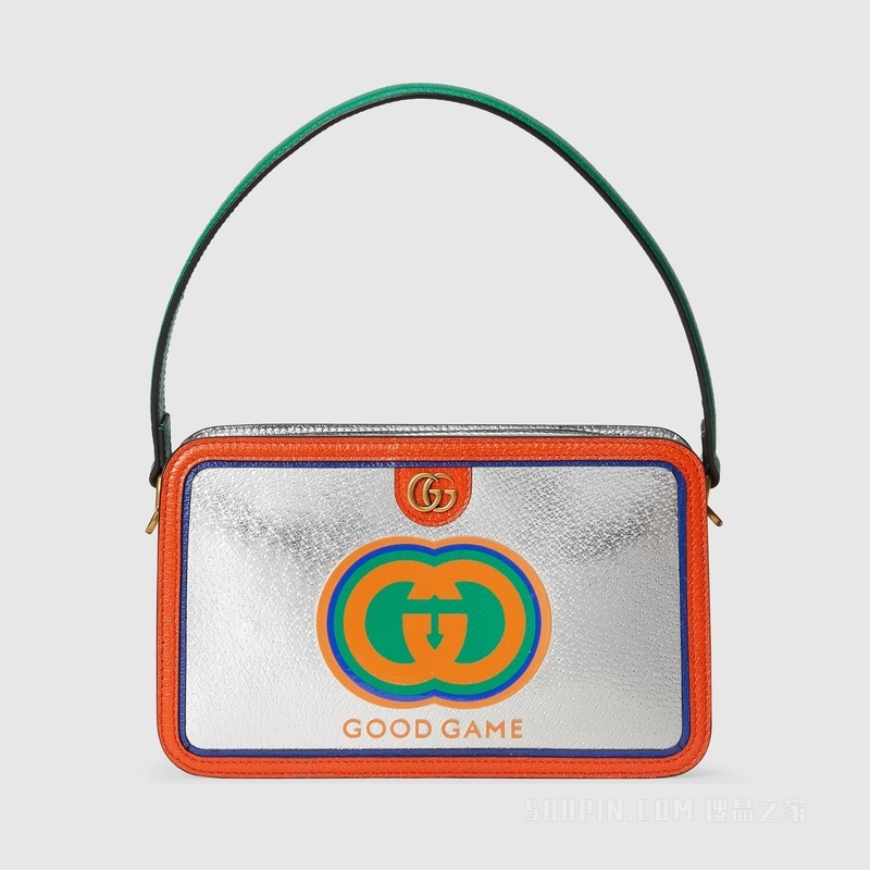 Gucci Game特别系列肩背包 银色皮革