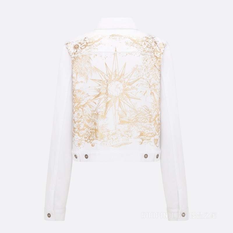 夹克 白色棉质牛仔布金色调 Rêve d'Infini 图案