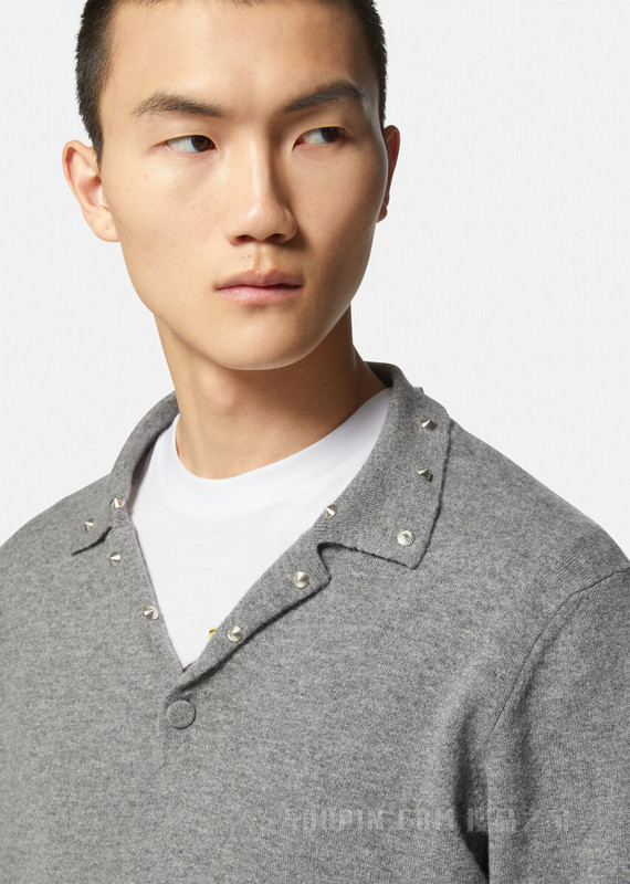 铆钉羊绒Polo衫