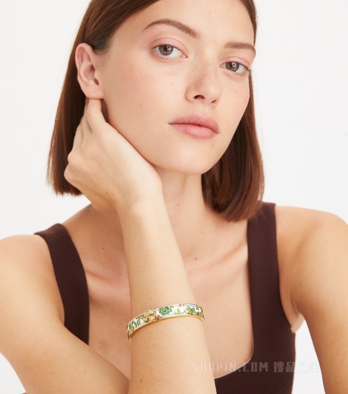 Kira 10mm 珐琅手镯 Tory 金/藤蔓图案