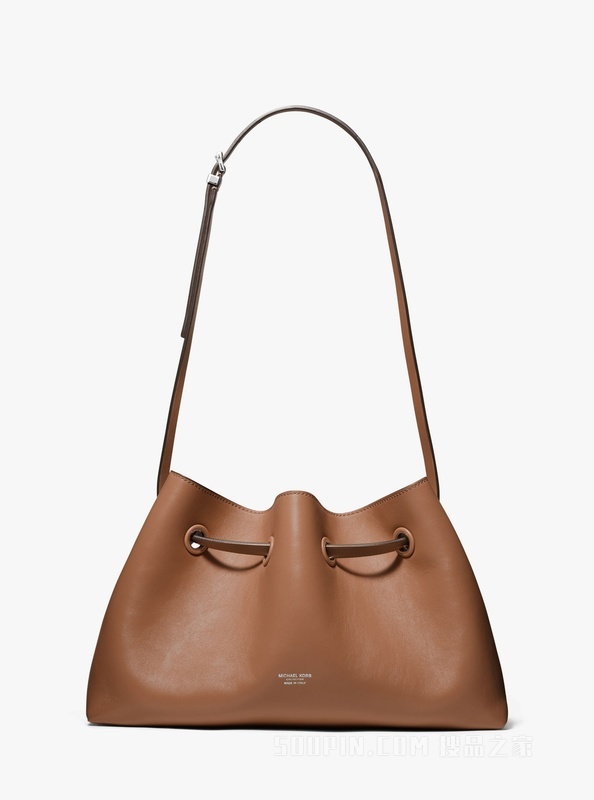 Monica 皮质抽绳单肩包