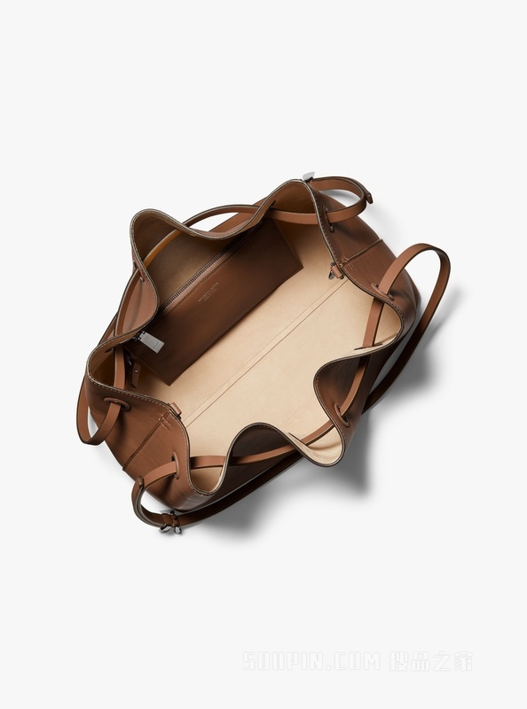 Monica 皮质抽绳单肩包