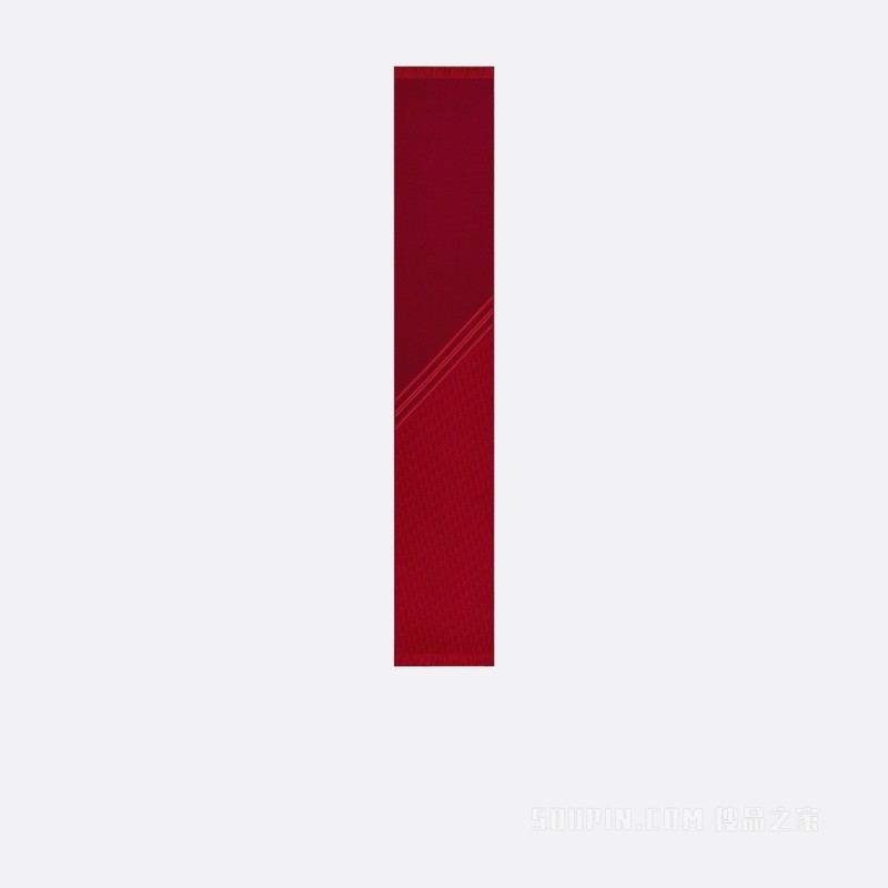 Dior 印花围巾 酒红色和红色羊毛面料 Oblique 印花