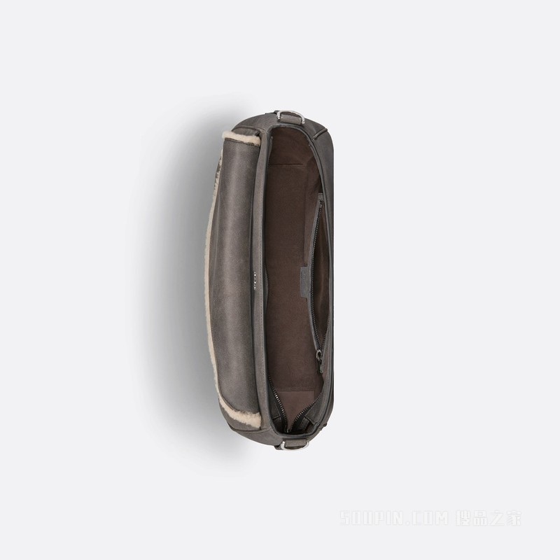 Saddle Soft 手袋 深灰色皮毛一体
