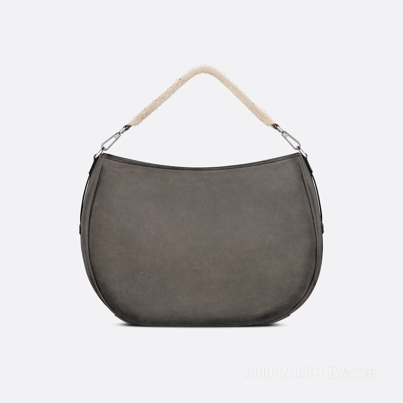 Saddle Soft 手袋 深灰色皮毛一体