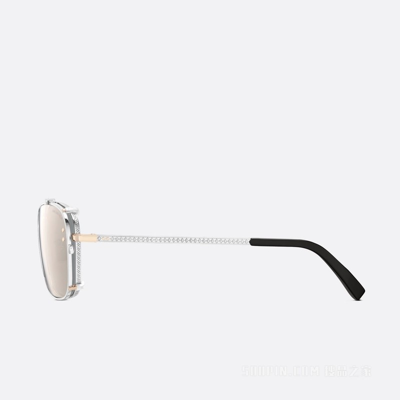 CD Diamond S4U 太阳眼镜 灰色和米色镜面镜片正方形镜框