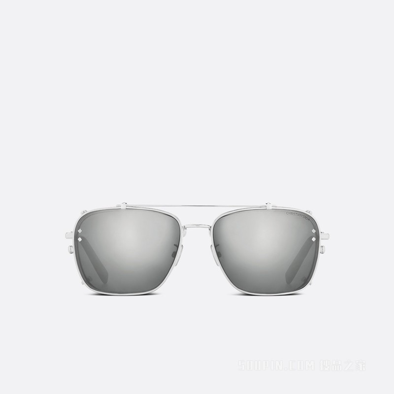 CD Diamond S4U 太阳眼镜 淡蓝色和银色镜面镜片正方形镜框