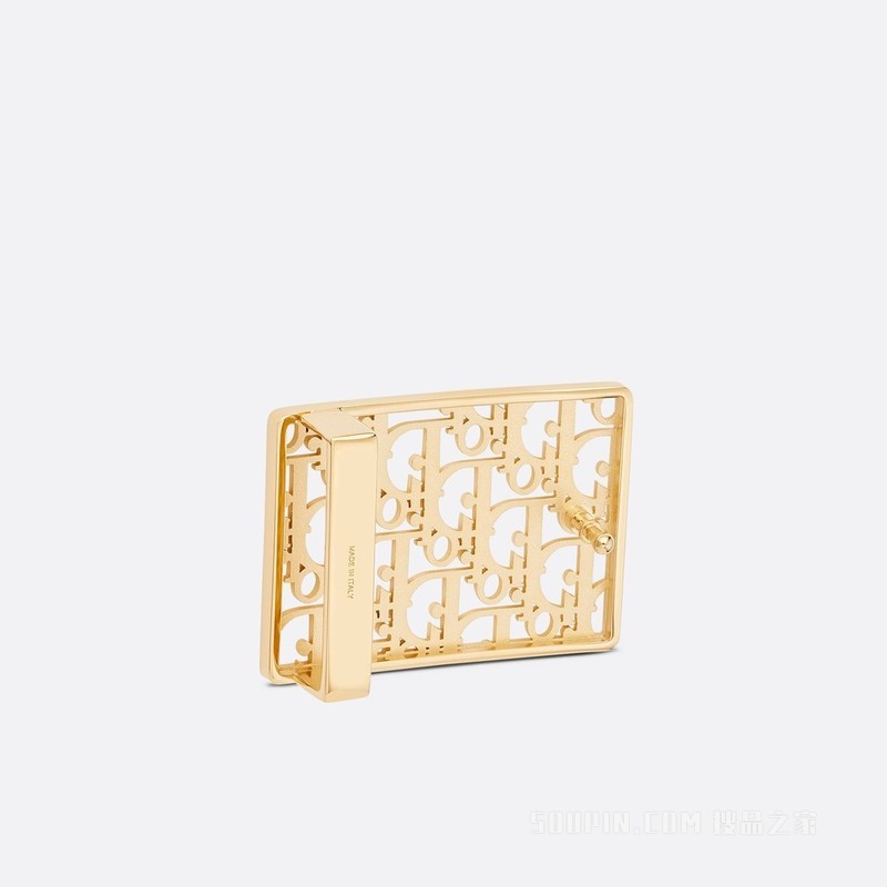 腰带扣 40 毫米金色饰面黄铜 Oblique Cosmo 印花效果