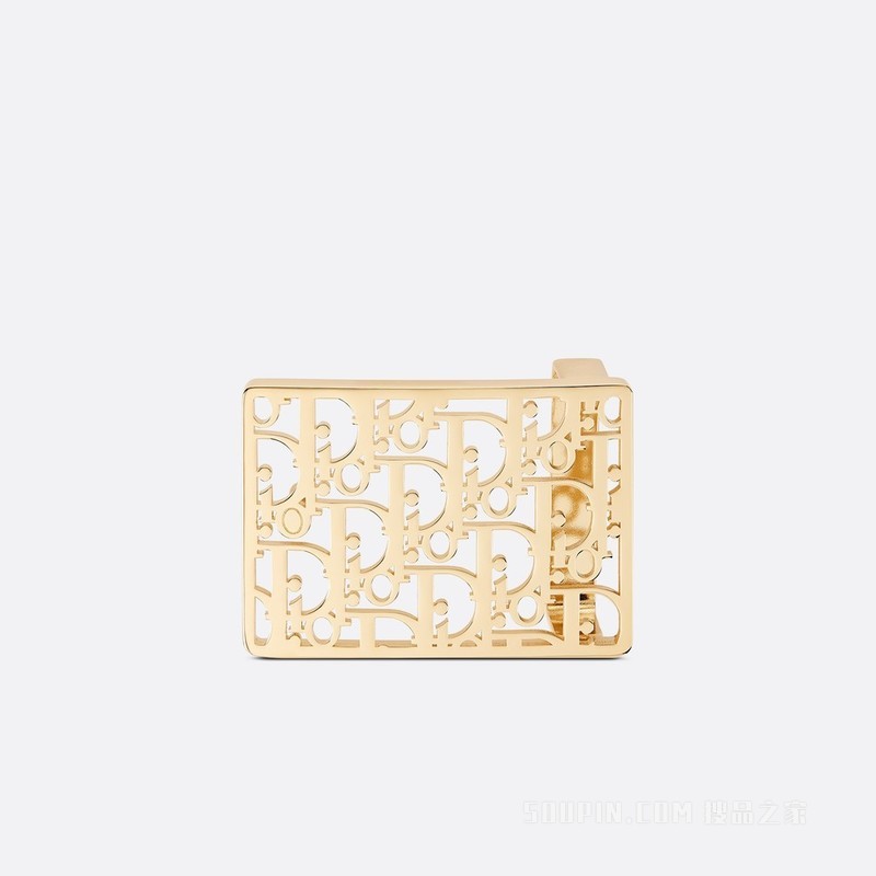 腰带扣 40 毫米金色饰面黄铜 Oblique Cosmo 印花效果
