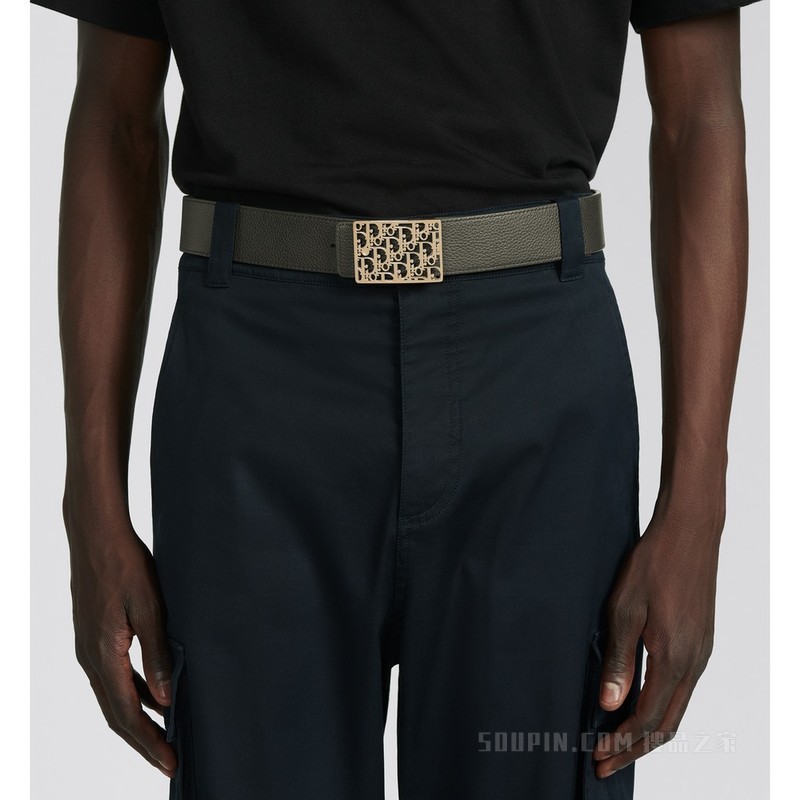 腰带扣 40 毫米金色饰面黄铜 Oblique Cosmo 印花效果