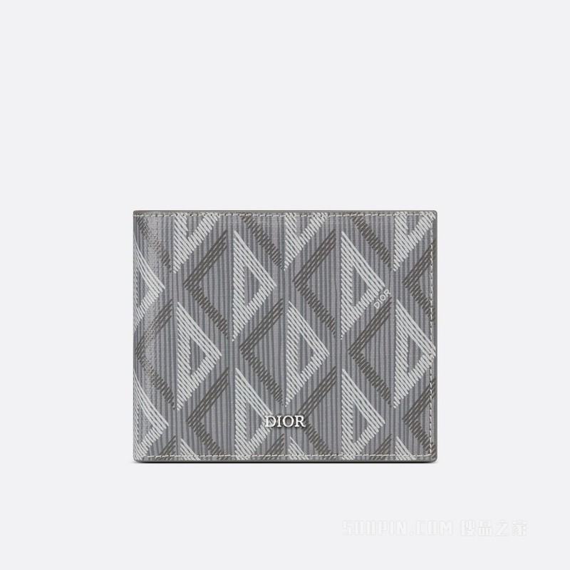短款钱包 迪奥灰帆布 CD Diamond 图案