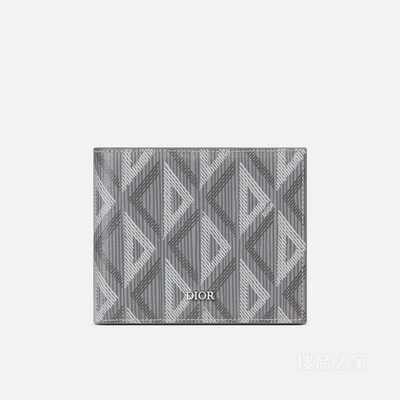 短款钱包 迪奥灰帆布 CD Diamond 图案