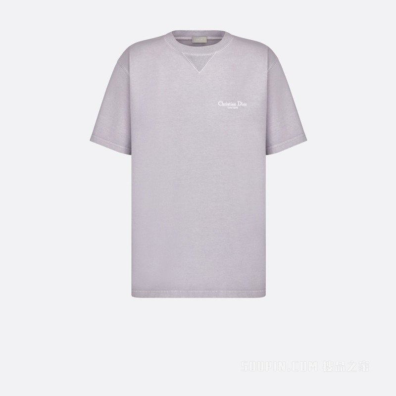 宽松版型 T 恤 淡紫色棉质平纹针织面料 Christian Dior Couture 标志