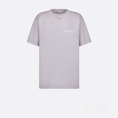 宽松版型 T 恤 淡紫色棉质平纹针织面料 Christian Dior Couture 标志