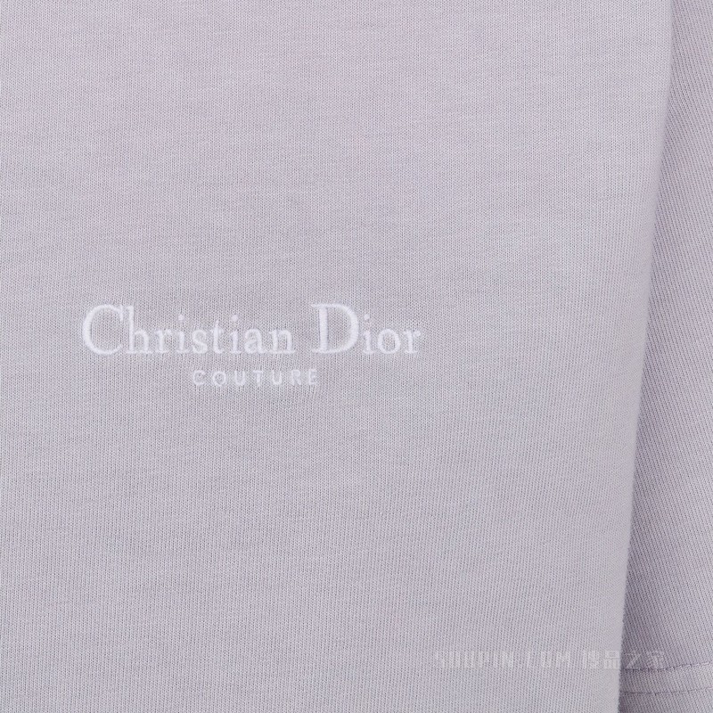 宽松版型 T 恤 淡紫色棉质平纹针织面料 Christian Dior Couture 标志