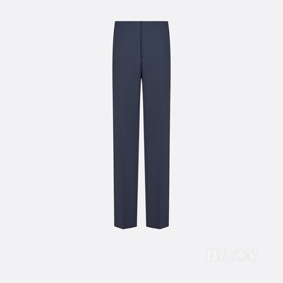 晚礼服长裤 海军蓝色羊毛罗缎面料