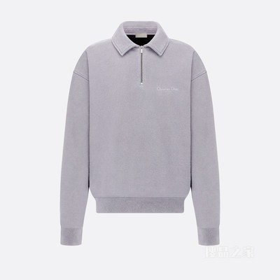 超大版型半拉链卫衣 淡紫色棉质起绒面料 Christian Dior Couture 标志
