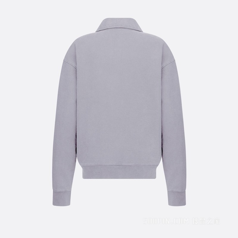 超大版型半拉链卫衣 淡紫色棉质起绒面料 Christian Dior Couture 标志