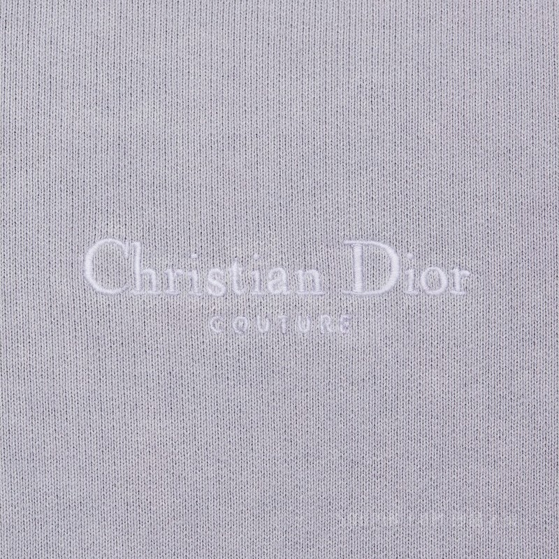 超大版型半拉链卫衣 淡紫色棉质起绒面料 Christian Dior Couture 标志