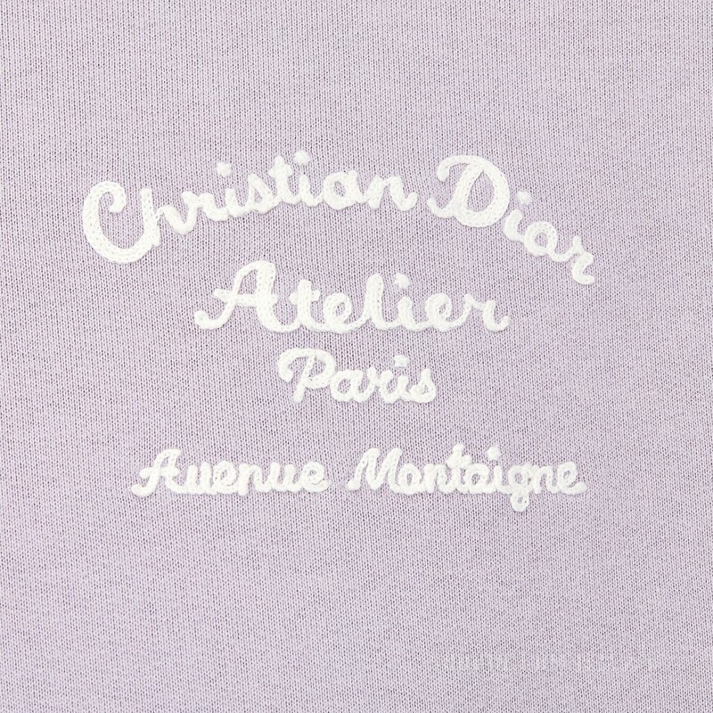 连帽运动衫 淡紫色棉质起绒面料 Christian Dior Atelier 刺绣