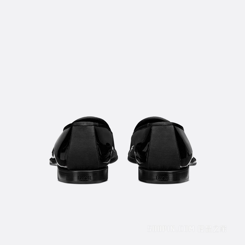 Dior Timeless 乐福鞋 灰色和黑色亮面牛皮革渐变效果 Oblique 印花