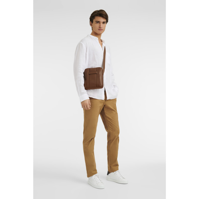 Longchamp 3D 斜挎包小号 - 棕色