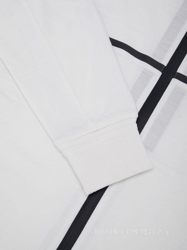 白色 Techmerino™ 全拉链夹克