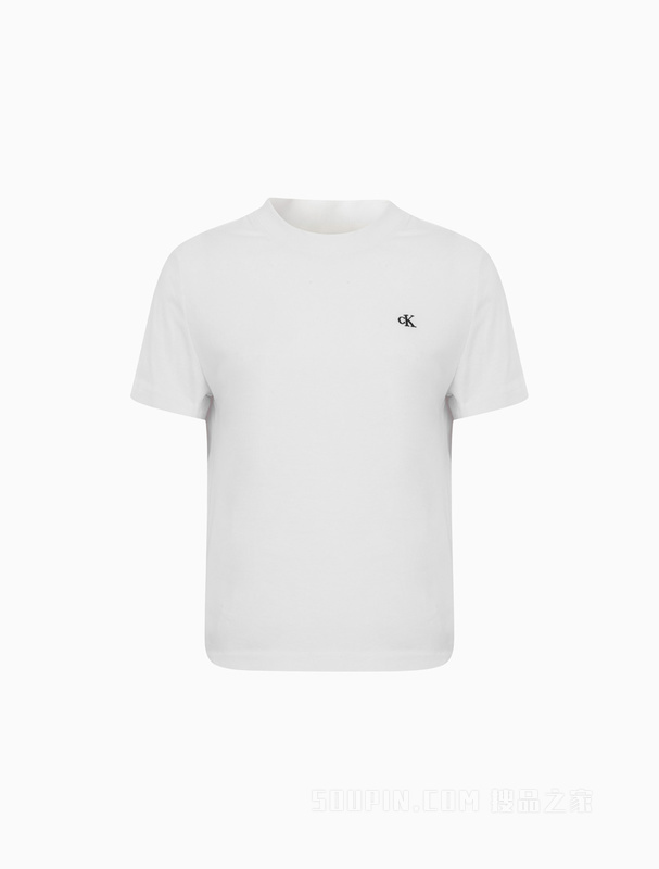【简约系列】Calvin Klein 22秋冬男女情侣中性刺绣纯棉短袖T恤40WH105