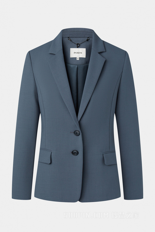 海雾蓝弹力羊毛西装夹克