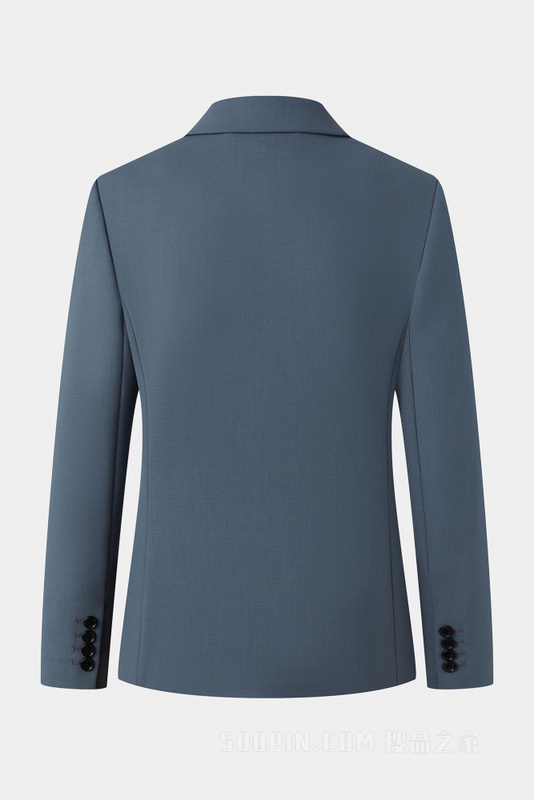 海雾蓝弹力羊毛西装夹克