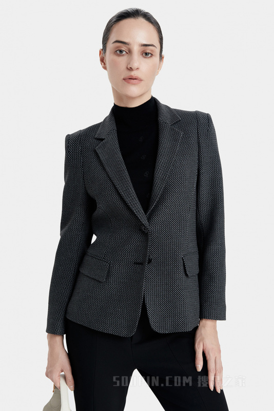 新型格纹干练西装
