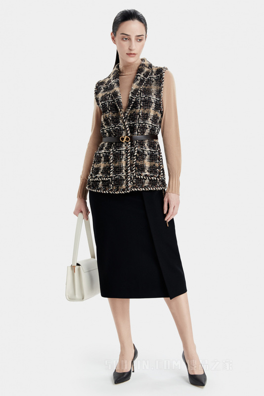 意大利进口精致粗花呢马甲