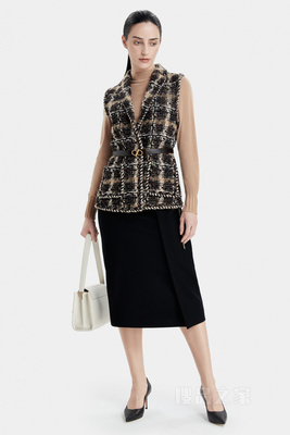 意大利进口精致粗花呢马甲