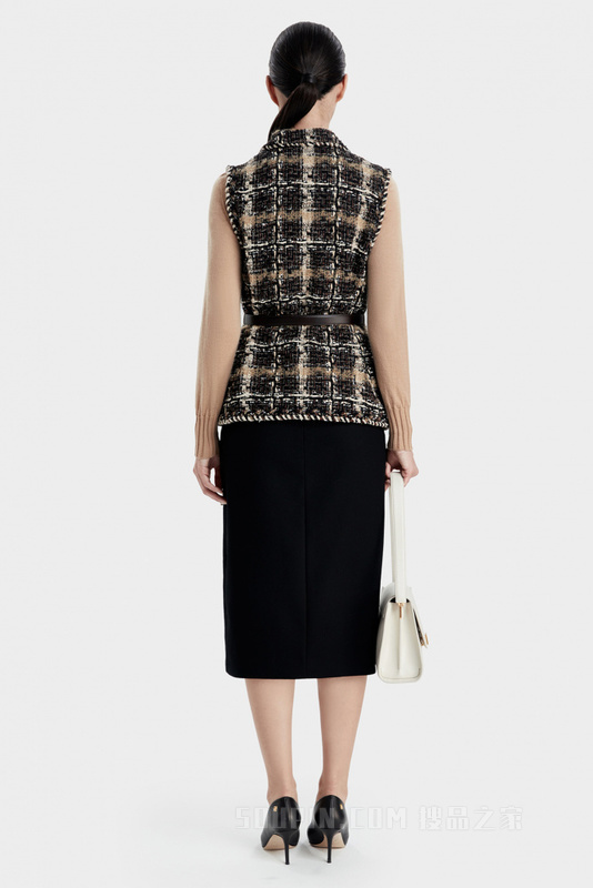 意大利进口精致粗花呢马甲