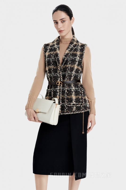 意大利进口精致粗花呢马甲