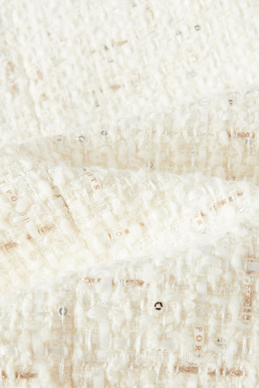 奶白色雅致粗花呢夹克