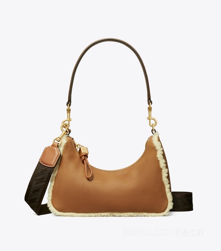 151 Mercer 小号羊毛皮新月包 天然米