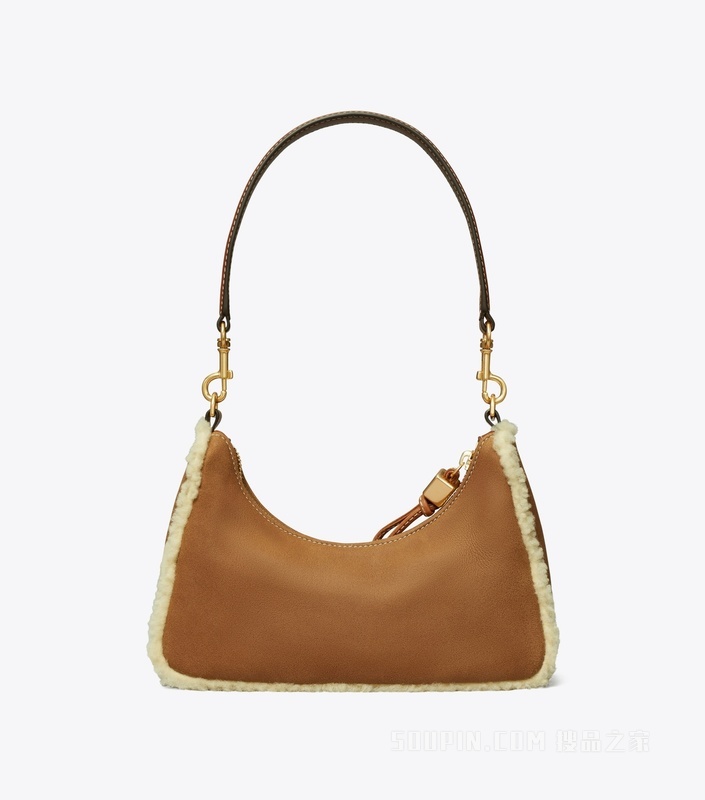 151 Mercer 小号羊毛皮新月包 天然米