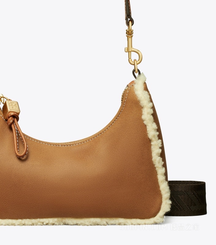 151 Mercer 小号羊毛皮新月包 天然米