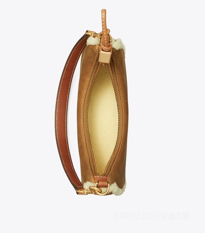 151 Mercer 小号羊毛皮新月包 天然米