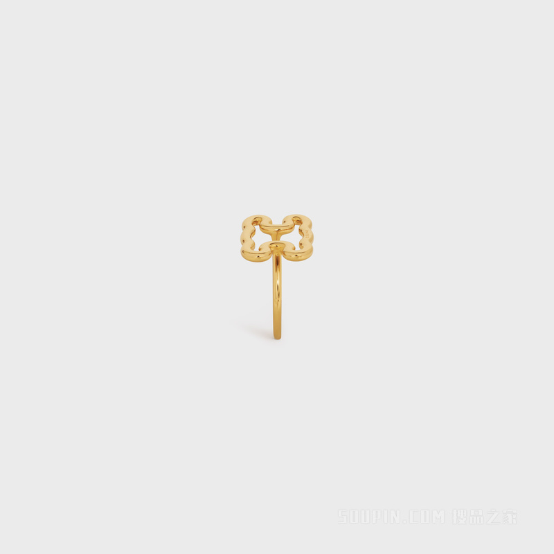 TRIOMPHE FRAME大号金色饰面黄铜戒指 24564