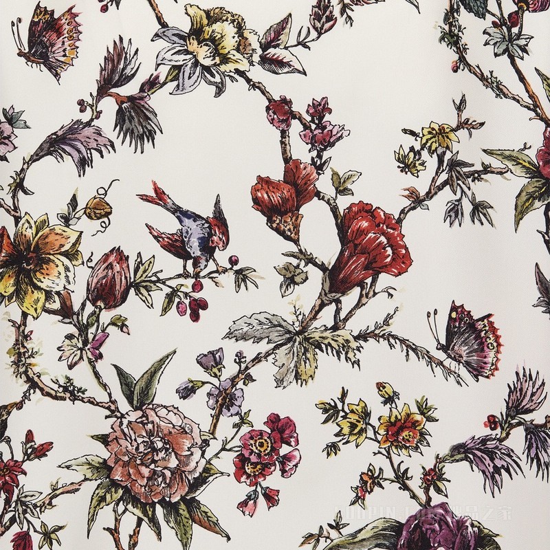 Dior Chez Moi 衬衫 白色桑蚕丝斜纹面料多色 Dior Jardin Botanique 图案