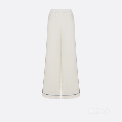 Dior Chez Moi 长裤 白色桑蚕丝斜纹面料多色 Rêve d'Infini 图案